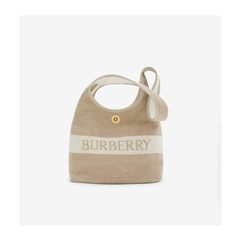 BURBERRY 藤編帆布肩背包 81091951-0