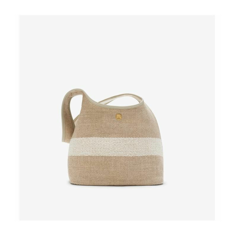 BURBERRY 藤編帆布肩背包 81091951-2