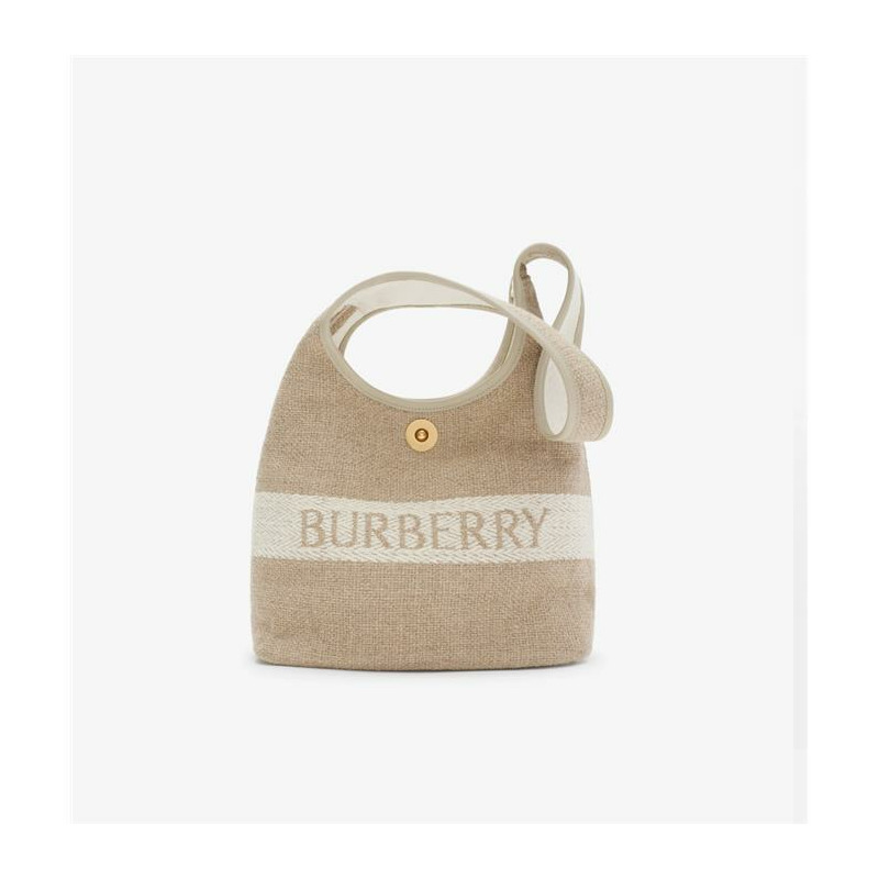 BURBERRY 藤編帆布肩背包 81091951-4