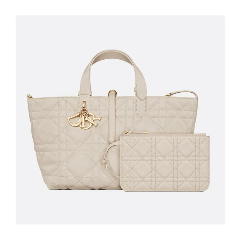 DIOR 中型淺餅乾色手提袋 M2821OSNW-11