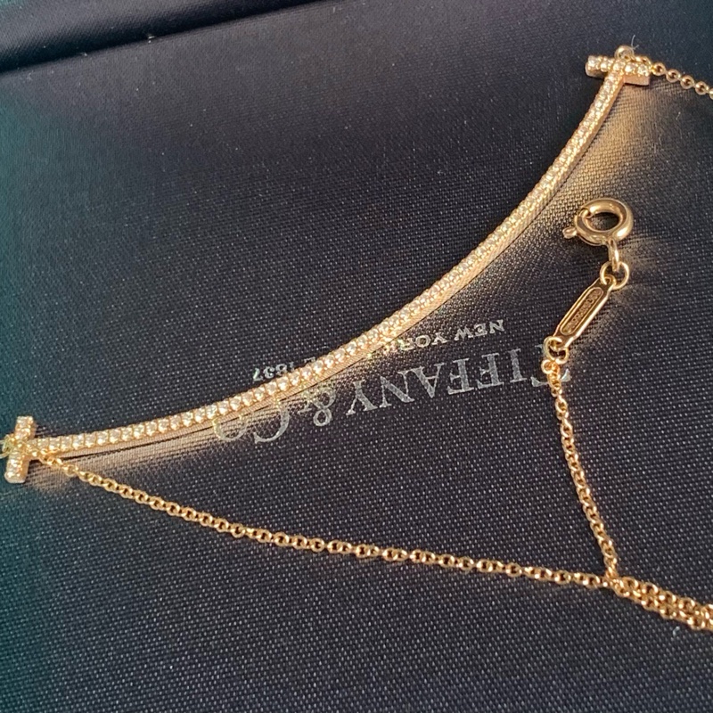 蒂芙尼 Tiffany 笑臉 大號 黃金鑲鑽項鍊-2