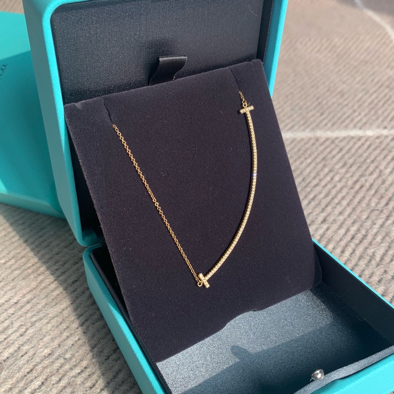 蒂芙尼 Tiffany 笑臉 大號 黃金鑲鑽項鍊-5