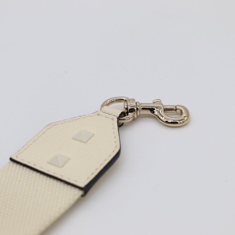 Valentino 奶油白色牛皮 白色鉚釘 相機包 斜背包-9