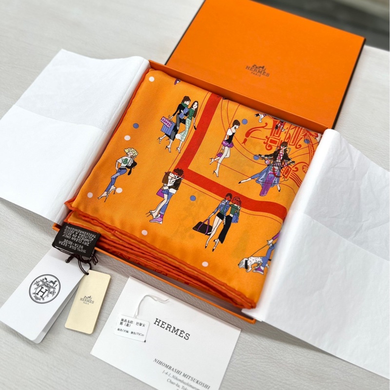 【全新品】愛馬仕Hermes 巴黎戀人 全新未使用 70*70絲巾-0