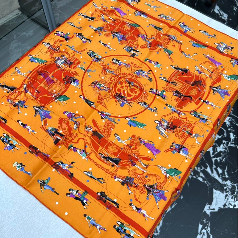 【全新品】愛馬仕Hermes 巴黎戀人 全新未使用 70*70絲巾-3