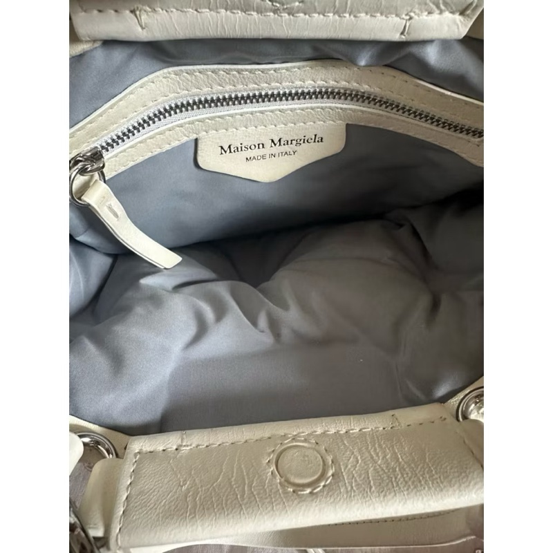 Maison margiela glam slam small皮革手提肩背包白-3