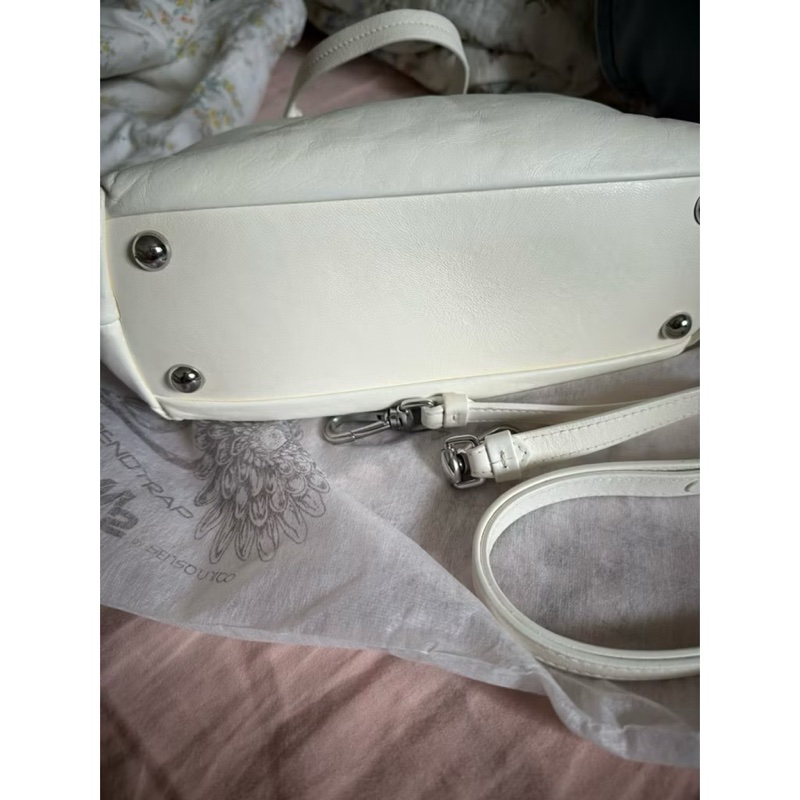 Maison margiela glam slam small皮革手提肩背包白-20