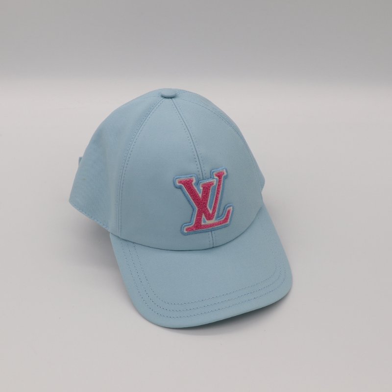 Louis Vuitton 路易威登 Remix 刺繡標誌 粉色 天空藍色 白色 棉質 棒球帽-0