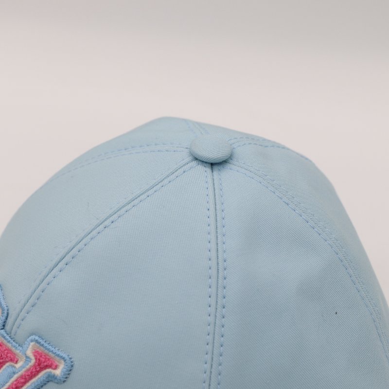 Louis Vuitton 路易威登 Remix 刺繡標誌 粉色 天空藍色 白色 棉質 棒球帽-4