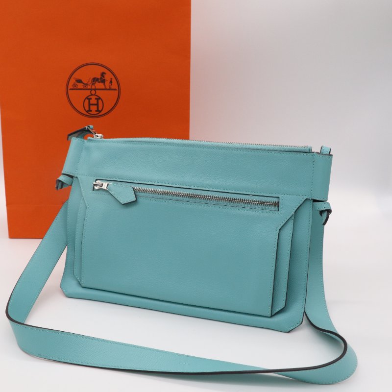 Hermès 愛馬仕 Ultrapla PM 淺藍色 皮革 手提包-0