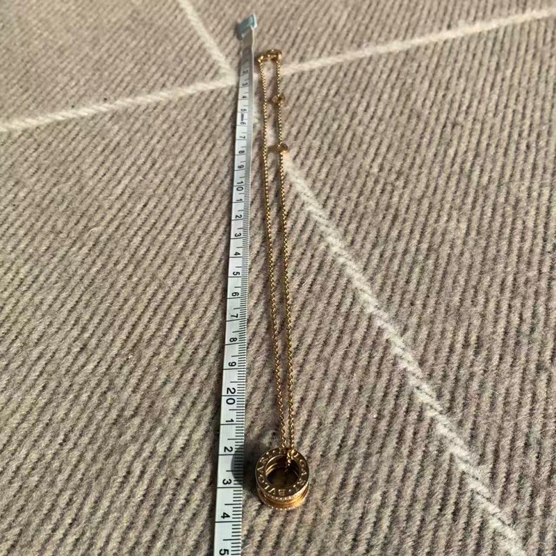 Bvlgari/寶格麗 BVLGARI寶格麗B.ZERO1系列彈簧項鍊，18K玫瑰金，三環設計，鑲鑽-3