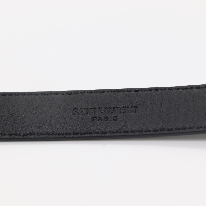 Saint Laurent 聖羅蘭 Cassandre  黑色 皮革 皮帶-1