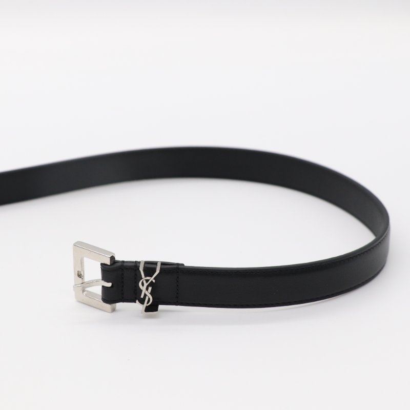 Saint Laurent 聖羅蘭 Cassandre  黑色 皮革 皮帶-2