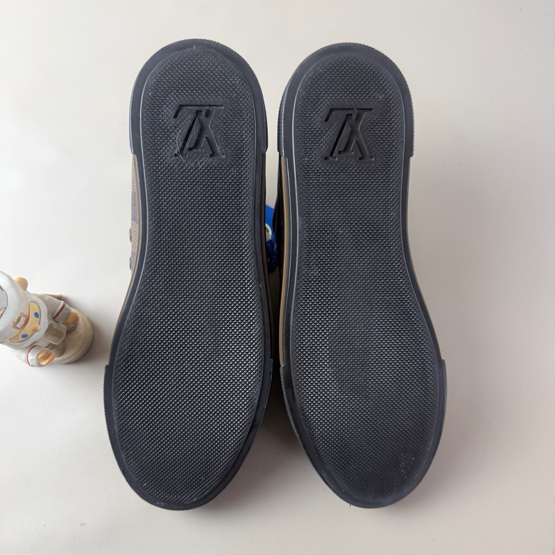 95新 LV/路易威登 棕色棋盤格系帶休閒鞋 35.5碼-6