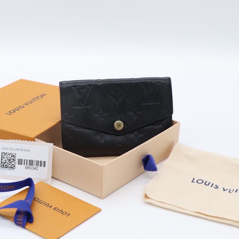 Louis Vuitton 路易威登 Empreinte 黑色 壓紋皮革 鑰匙零錢包-0
