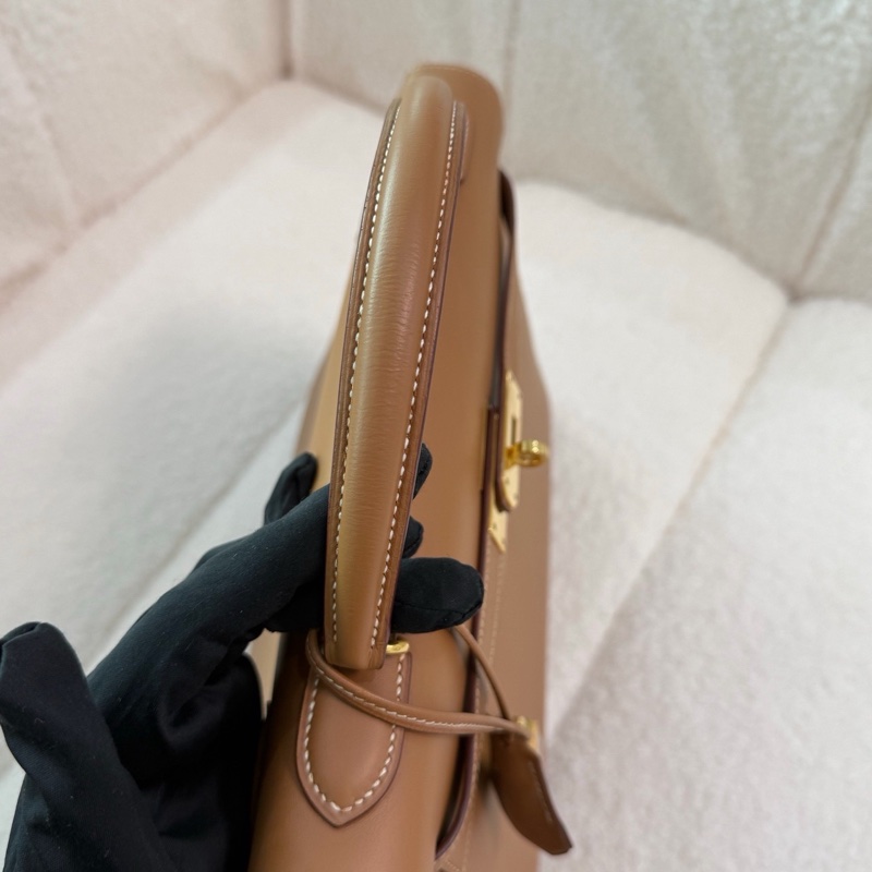 Hermes • Kelly 32 皮 Chamonix 馬鞍皮 自然色 金釦 黑鋼印-6