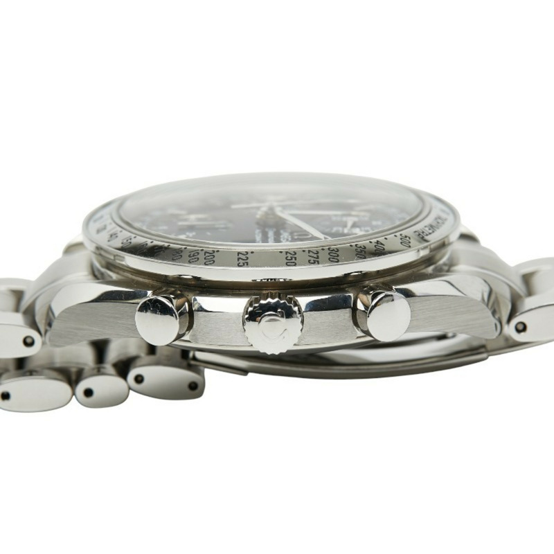 歐米茄超霸系列三曆腕錶 3523.80 自動上鍊 藍色錶盤 男士不鏽鋼腕錶-3