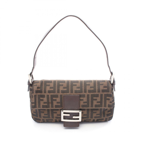 FENDI Mamma 水桶包，帆布皮革材質，棕色，二手女款