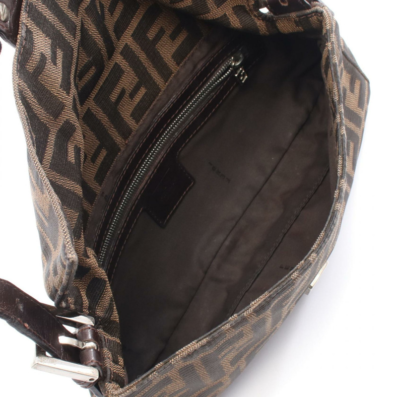 FENDI Mamma 水桶包,帆布皮革材質,棕色,二手女款-2