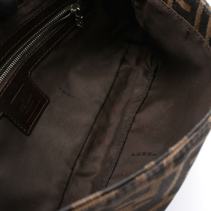 FENDI Mamma 水桶包,帆布皮革材質,棕色,二手女款-4