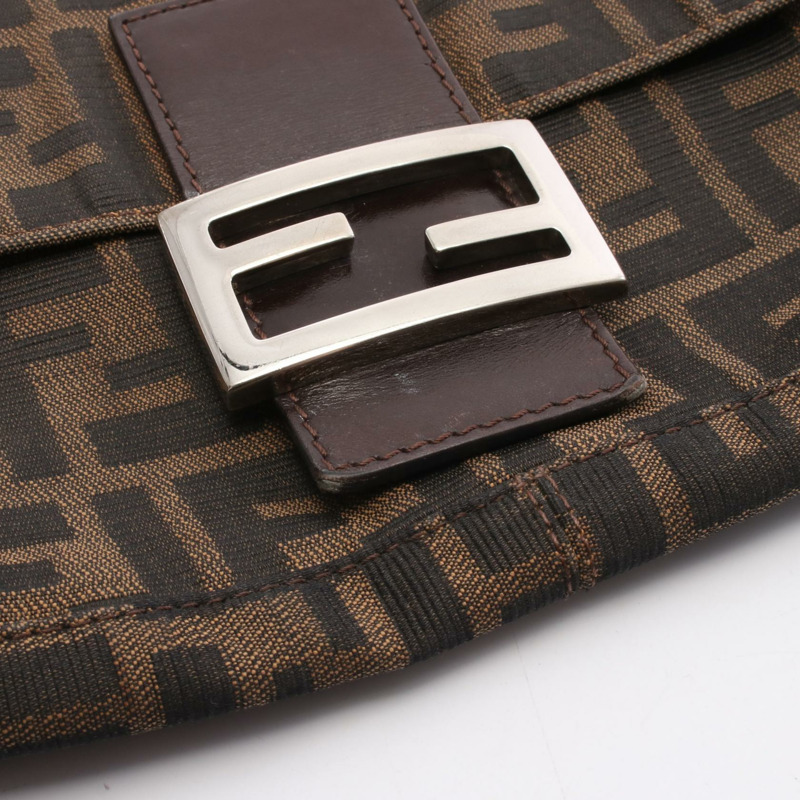 FENDI Mamma 水桶包,帆布皮革材質,棕色,二手女款-8