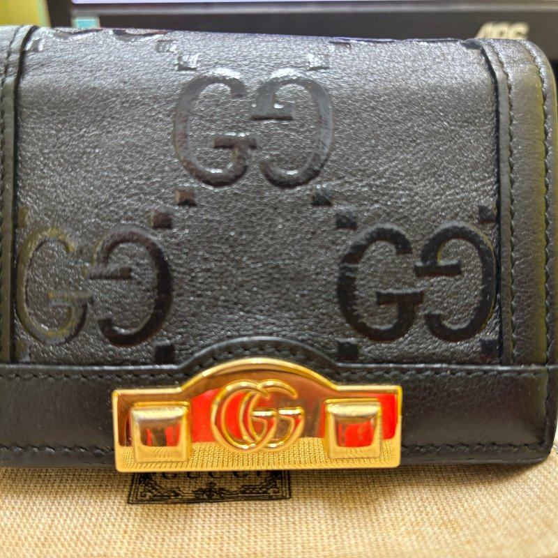 正品GUCCI壓紋短夾-5