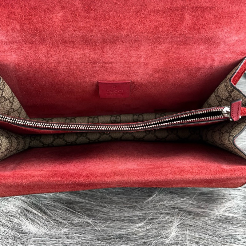 古馳Gucci 酒神 紅色老花 中號-4