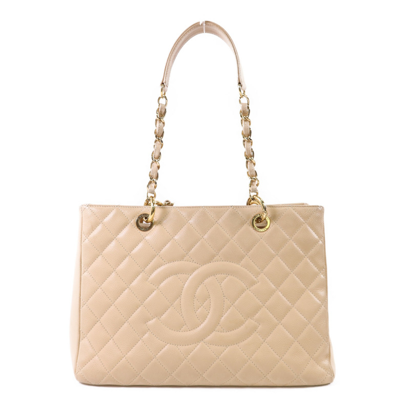 CHANEL 牛皮皮革GST金扣鏈帶肩背袋-0