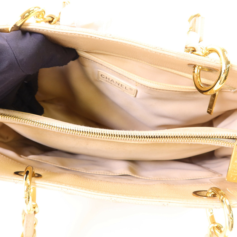 CHANEL 牛皮皮革GST金扣鏈帶肩背袋-5