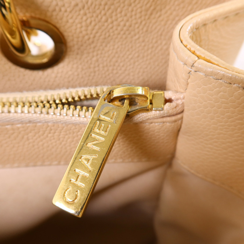 CHANEL 牛皮皮革GST金扣鏈帶肩背袋-8