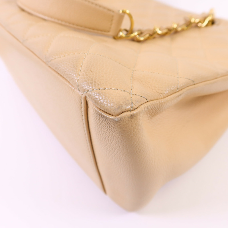 CHANEL 牛皮皮革GST金扣鏈帶肩背袋-11