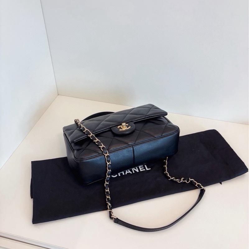 ✨Chanel 黑金 CF Handle 鏈條郵差包 黃金尺寸 98新🆕-7