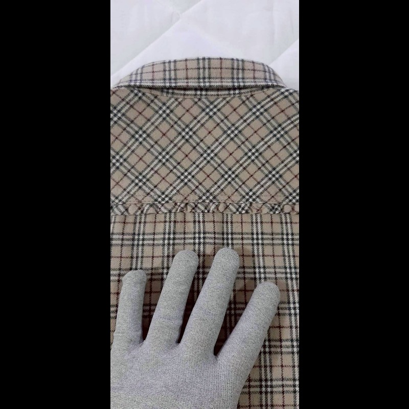 絕版BURBERRY 博柏利 BLUE LABEL 藍標 戰馬 女棕色經典格紋法蘭絨長袖襯衫38號-3