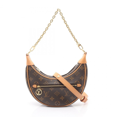 路易威登 Loop 單肩包 M81098 Monogram 帆布皮革棕色二手女士