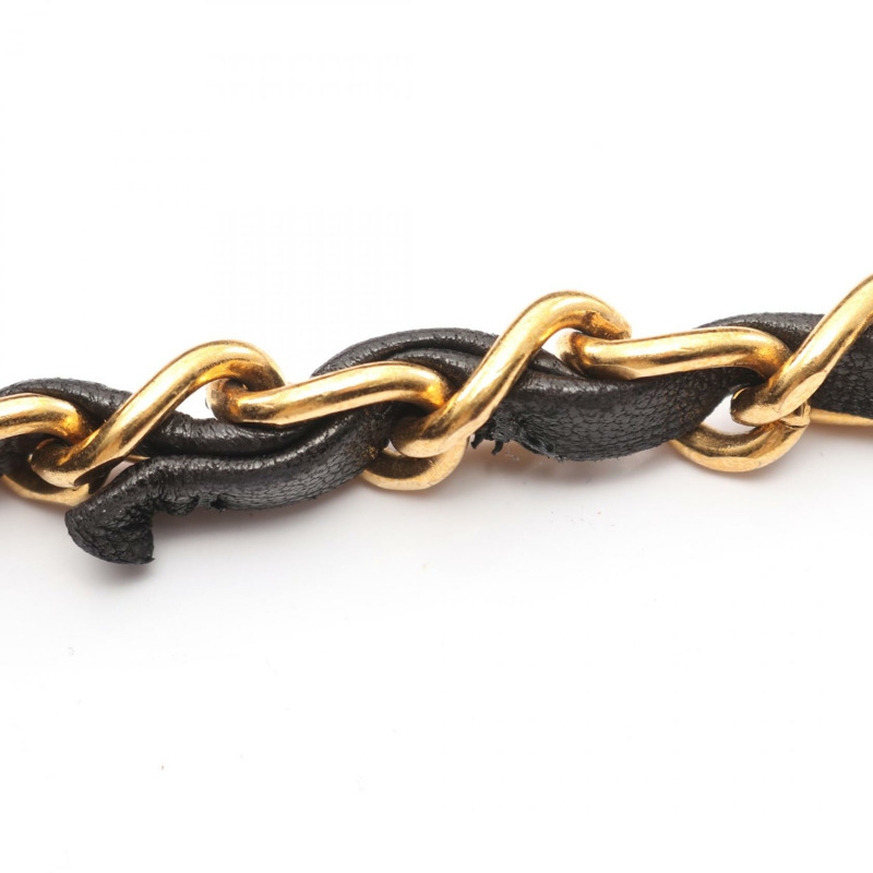 香奈兒 (CHANEL) Matelasse Paris 限量版 W 翻蓋肩背包，羊皮材質，黑色，二手，金色五金-12