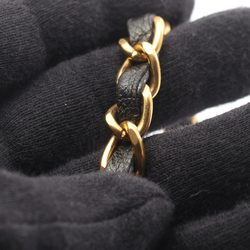 香奈兒 (CHANEL) Matelasse Paris 限量版 W 翻蓋肩背包，羊皮材質，黑色，二手，金色五金-13