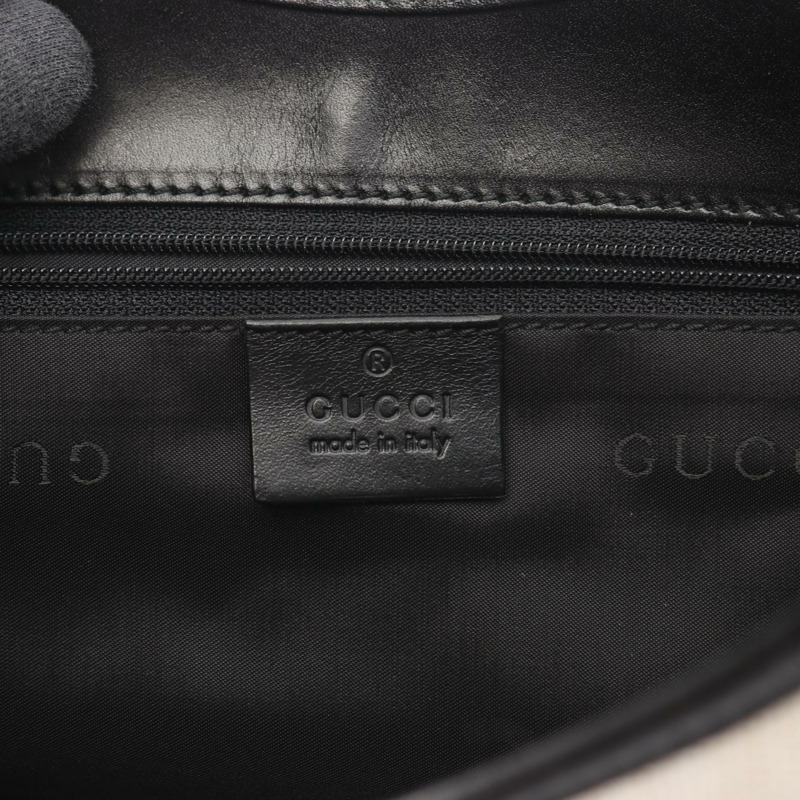 GUCCI Jackie 肩背包 002･1067 帆布皮革 白色 黑色 二手 女士-3