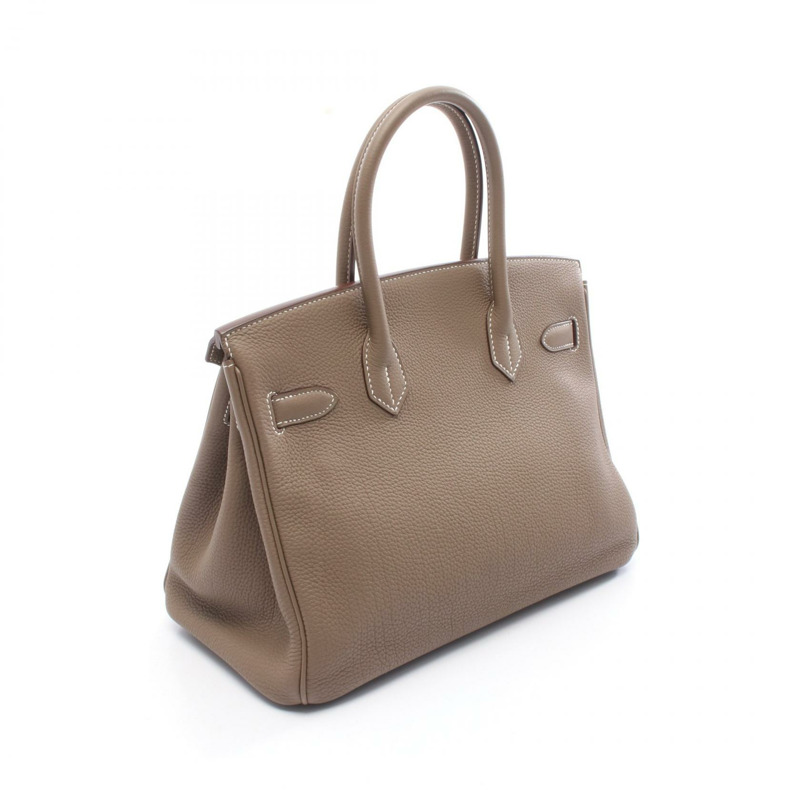 愛馬仕 Birkin 30 手提包，Togo 皮革，灰色/灰褐色，銀色五金，二手女款-1
