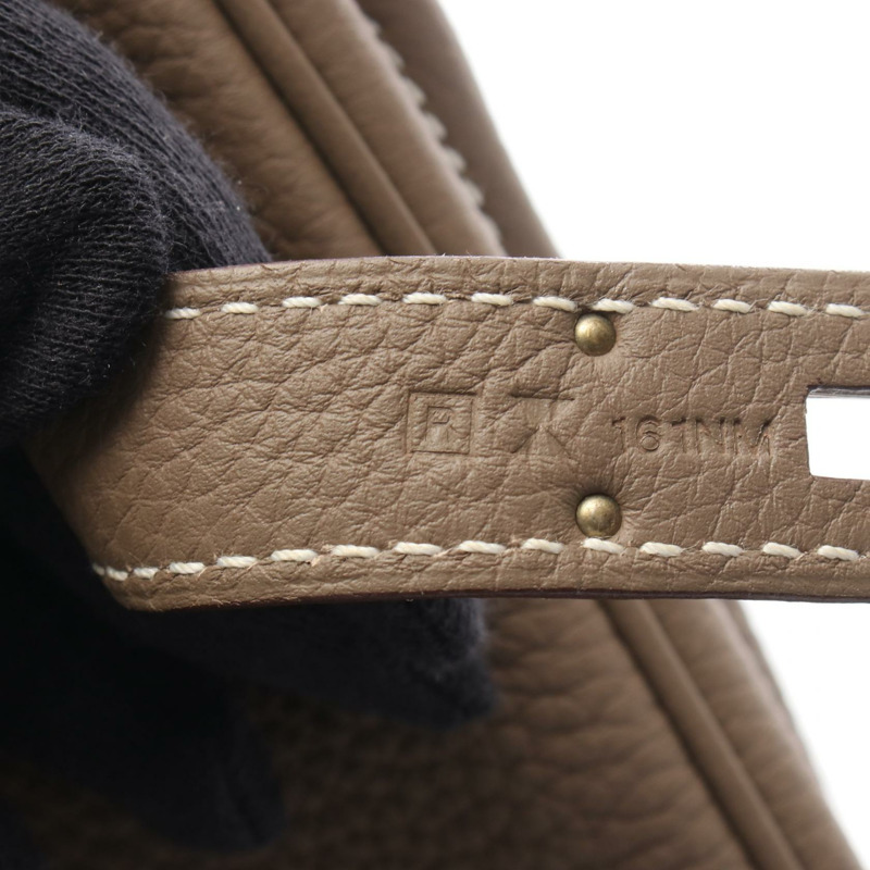 愛馬仕 Birkin 30 手提包，Togo 皮革，灰色/灰褐色，銀色五金，二手女款-4