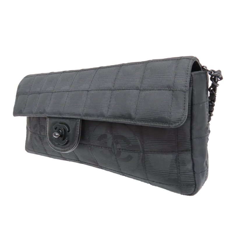 黑色 帆布 East West Travel Line 肩背包 無卡【CHANEL 香奈兒】 A15316-2