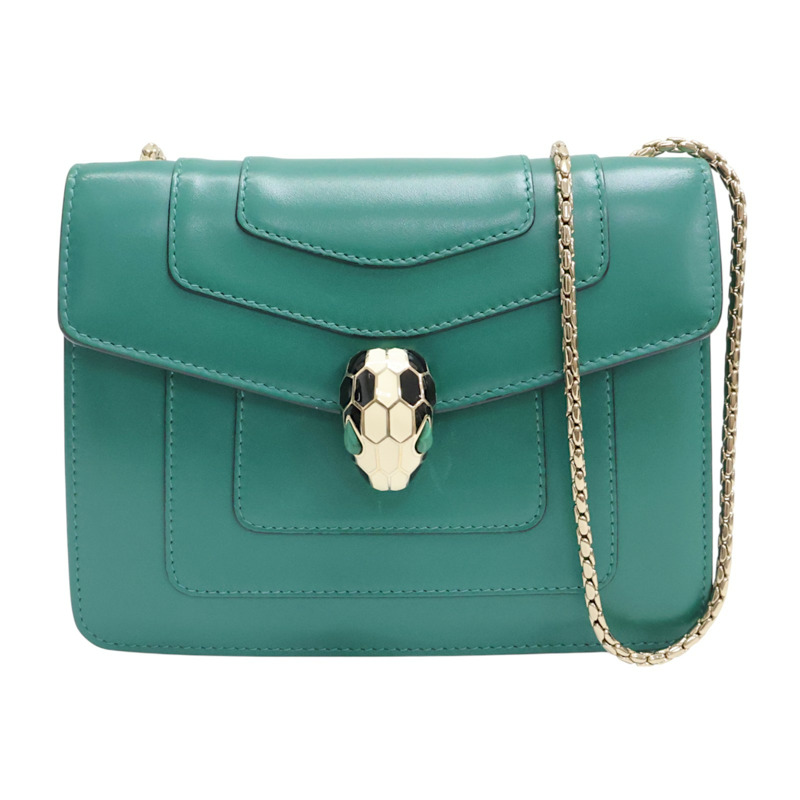 綠色 牛皮 Serpenti Forever 肩背包【BVLGARI 寶格麗】-0