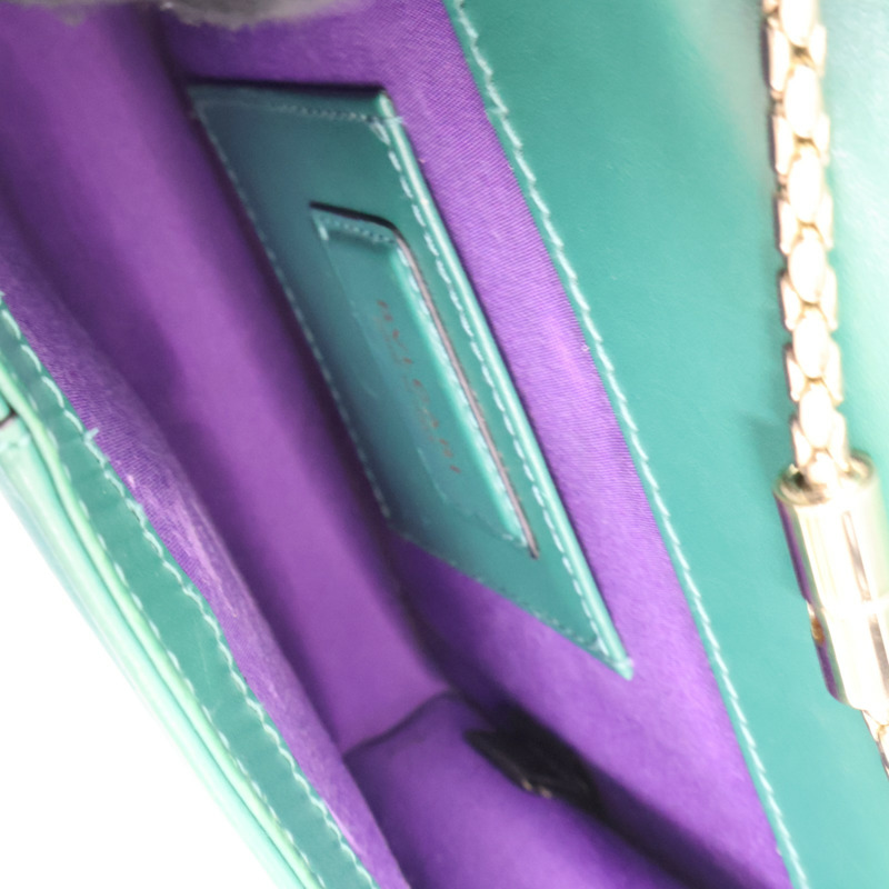 綠色 牛皮 Serpenti Forever 肩背包【BVLGARI 寶格麗】-4