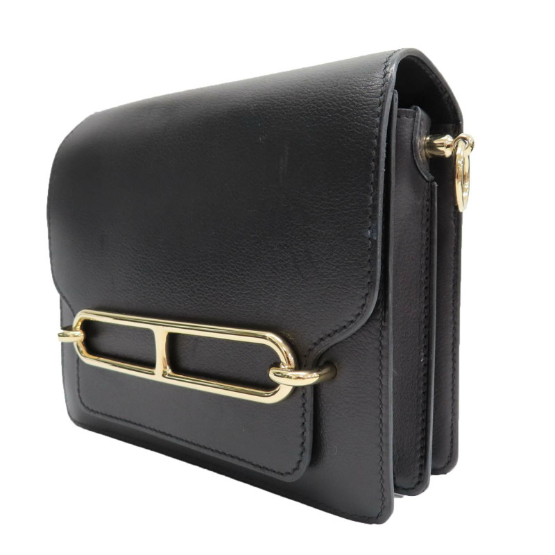 黑色 Evercolor牛皮 Roulis Mini 肩背包 W刻 金釦【HERMES 愛馬仕】 H071205CP89-2
