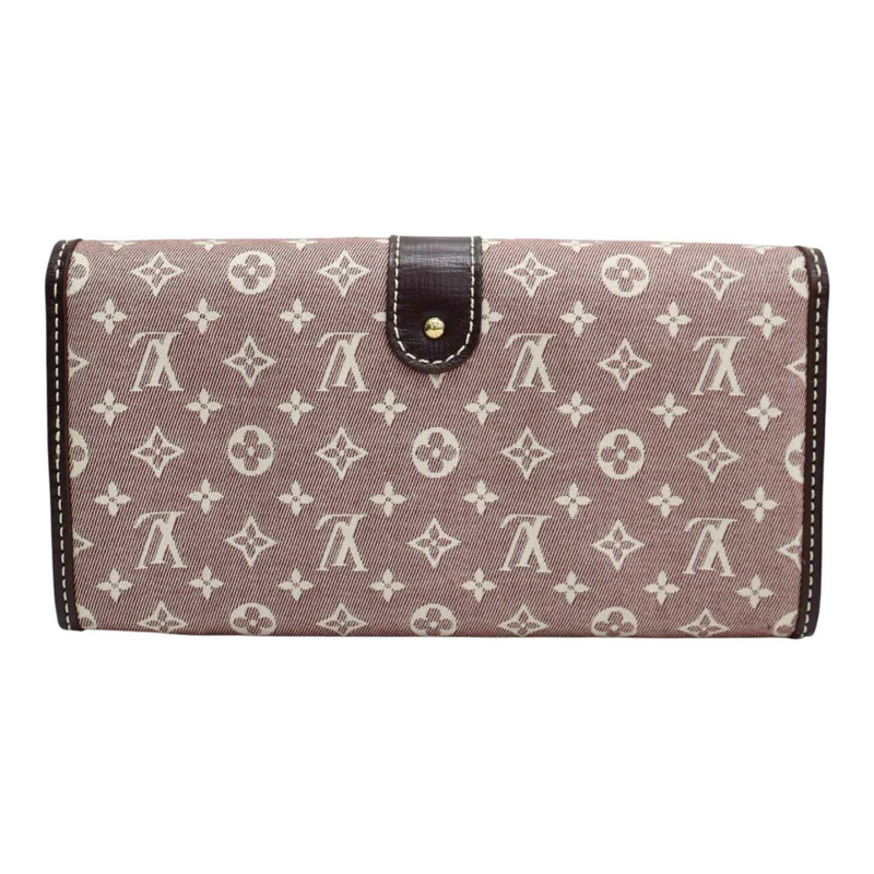 粉色 原花 Idylle帆布 Sarah 扣式 長夾 (有刻字)【LOUIS VUITTON LV 路易威登】 M63008-1