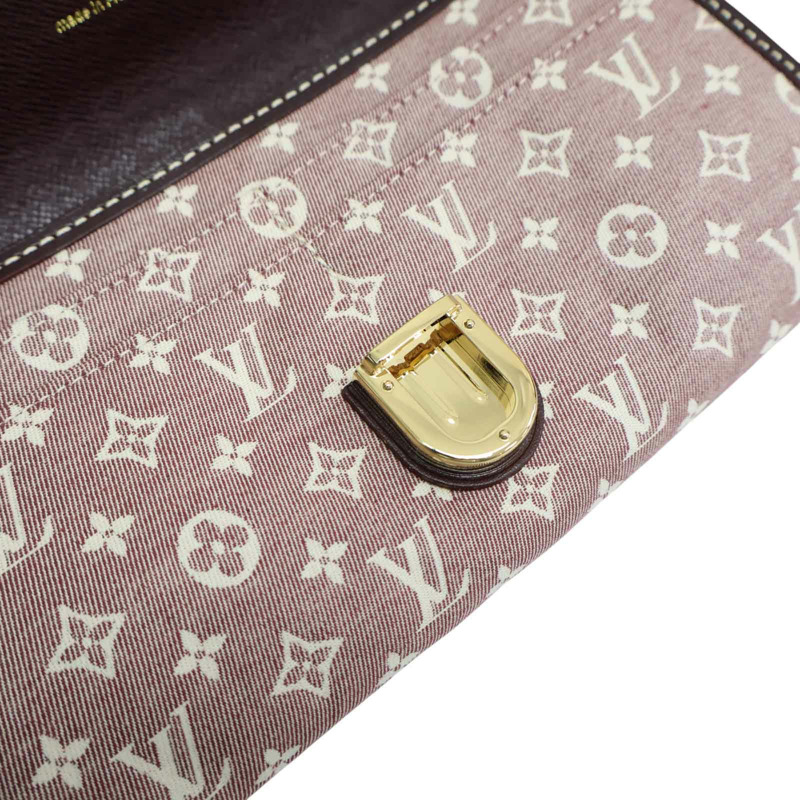 粉色 原花 Idylle帆布 Sarah 扣式 長夾 (有刻字)【LOUIS VUITTON LV 路易威登】 M63008-15