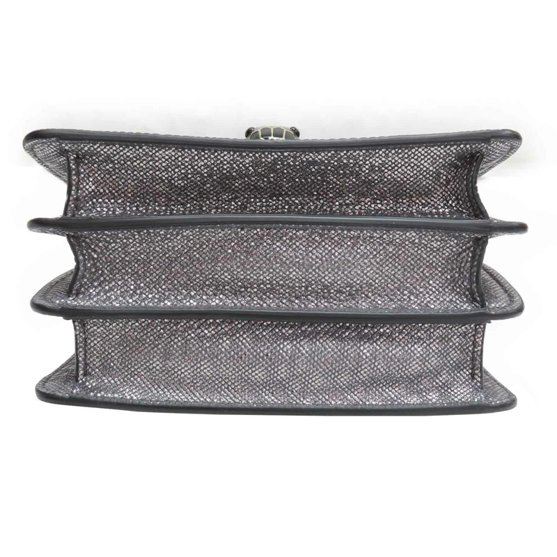 銀色 牛皮 Serpenti Forever 兩用包【BVLGARI 寶格麗】 287942-3
