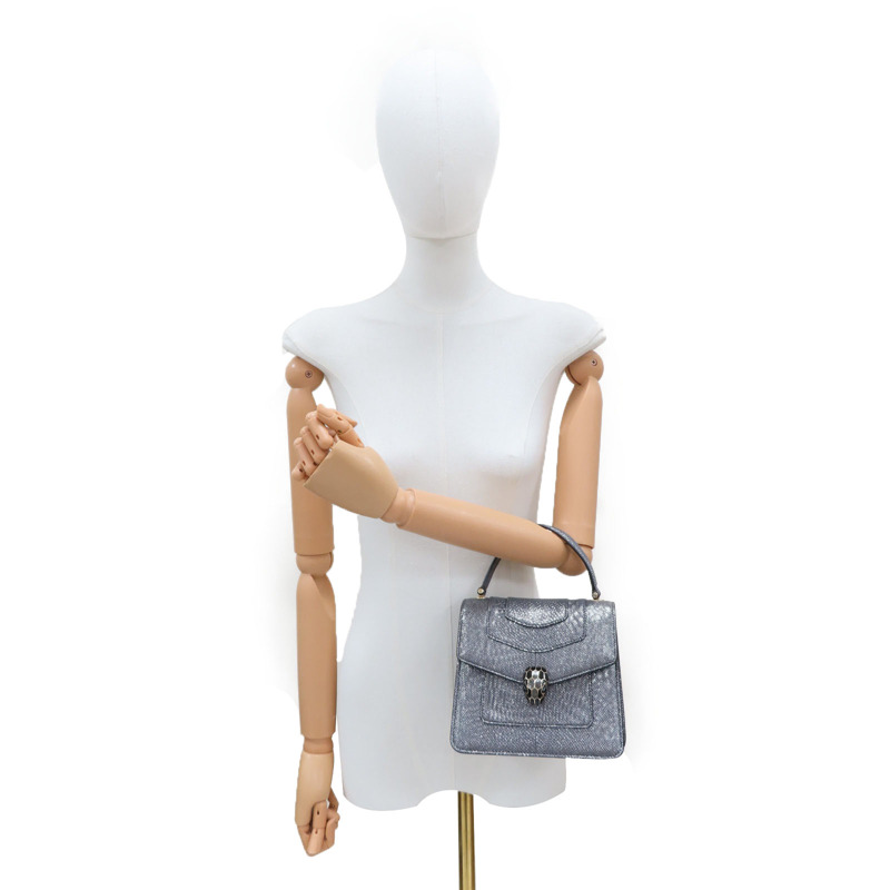 銀色 牛皮 Serpenti Forever 兩用包【BVLGARI 寶格麗】 287942-6