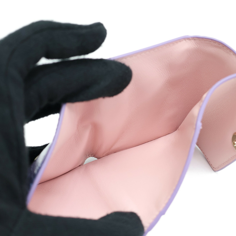 粉/紫色 牛皮 Serpenti Forever 三折 短夾 292641【BVLGARI 寶格麗】 292641-7