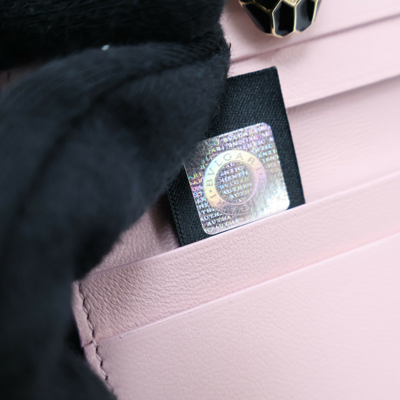 粉/紫色 牛皮 Serpenti Forever 三折 短夾 292641【BVLGARI 寶格麗】 292641-13