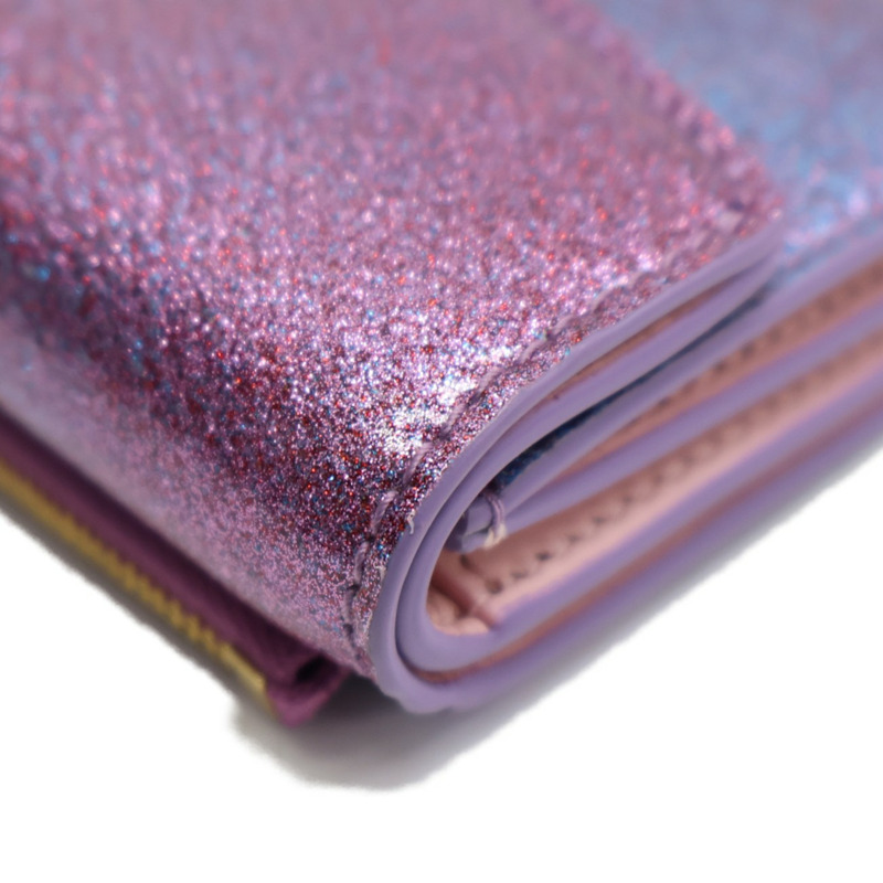 粉/紫色 牛皮 Serpenti Forever 三折 短夾 292641【BVLGARI 寶格麗】 292641-17